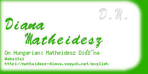 diana matheidesz business card